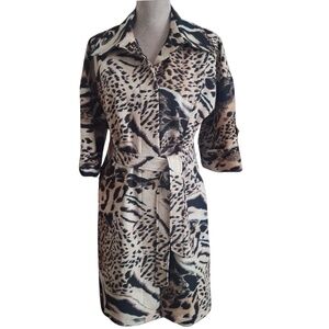 Animal Print Fall Coat Joseph Ribkoff Belted Business Casual Jacket Sz 4